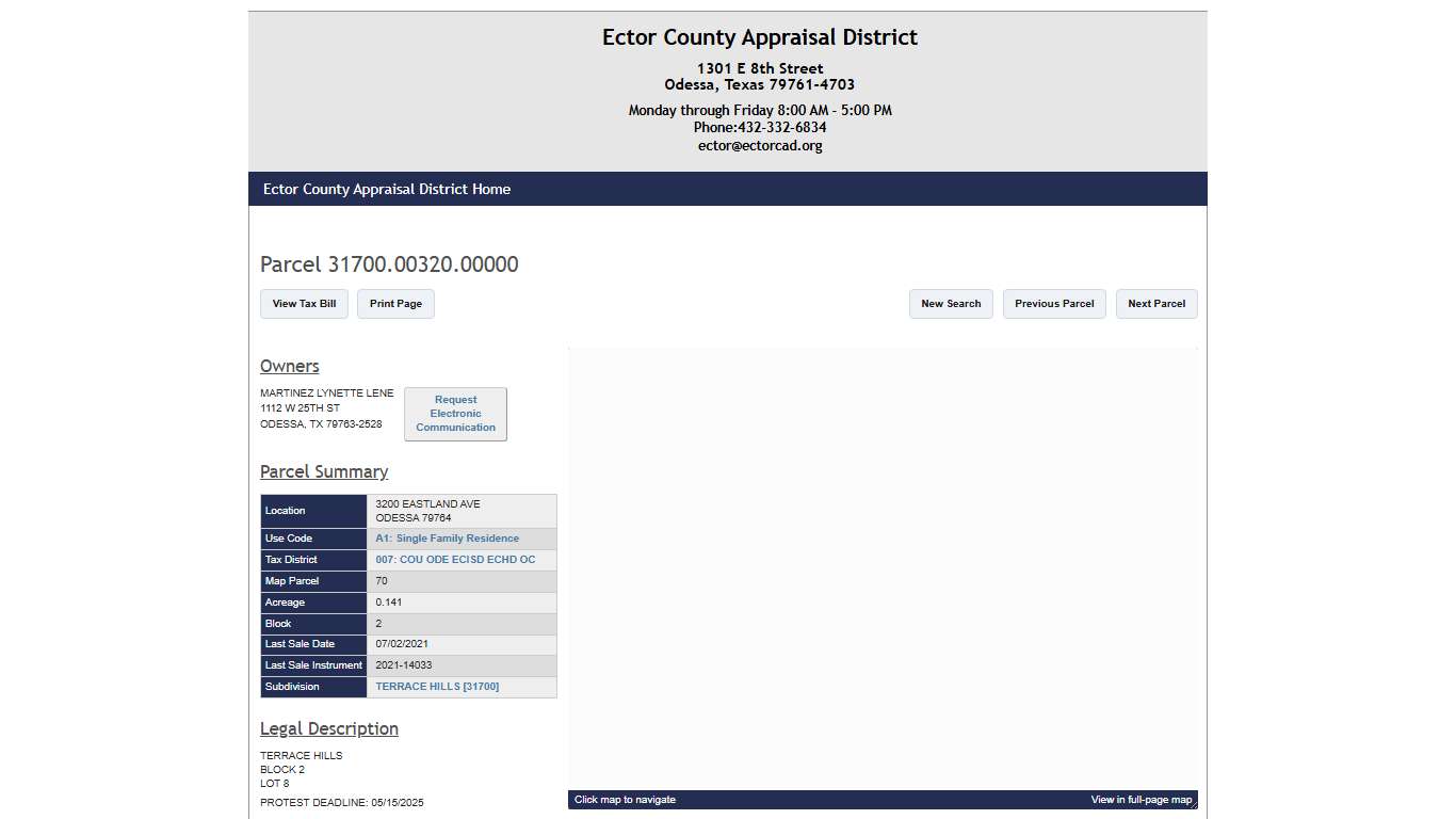 3200 EASTLAND AVE - 31700.00320.00000 - Ector County Appraisal District