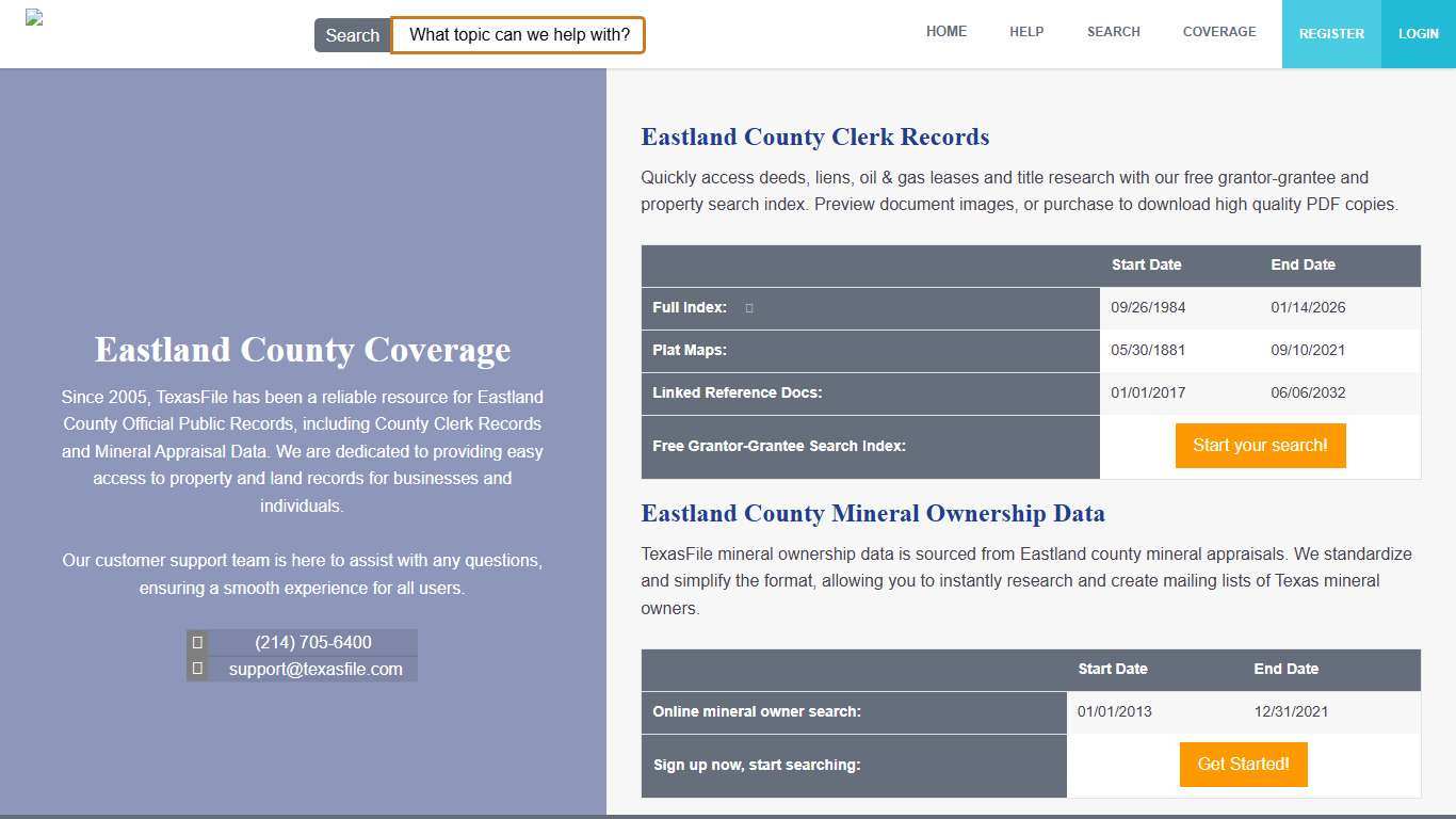 Eastland County Clerk Official Public Records | TexasFile